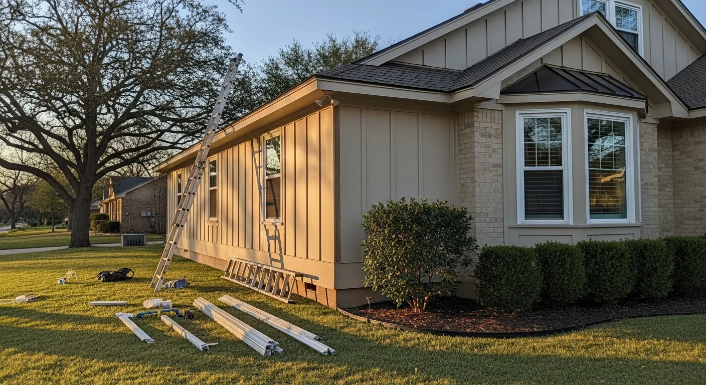 New siding installation on residential home in Dallas area